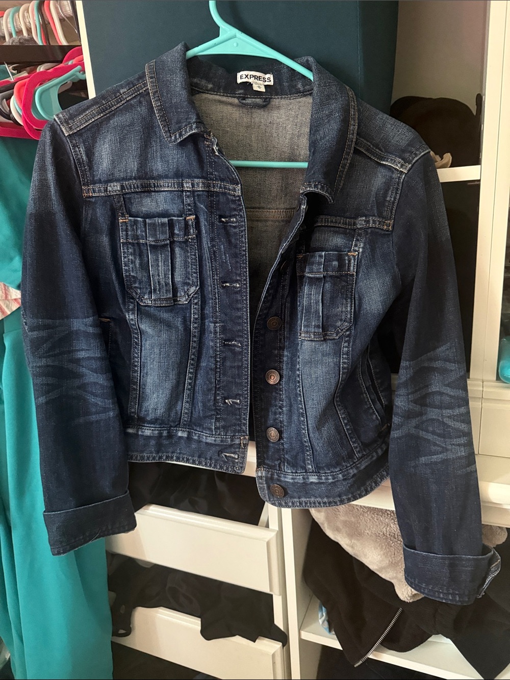 Express stretchy denim jacket size medium excellent used condition